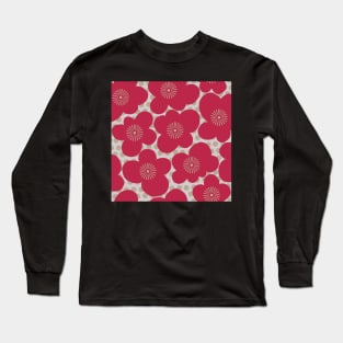 Viva magenta - abstract blossoms and polka dots Long Sleeve T-Shirt